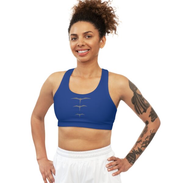 Dark Blue Seamless "Iwa" Sports Bra - Image 3