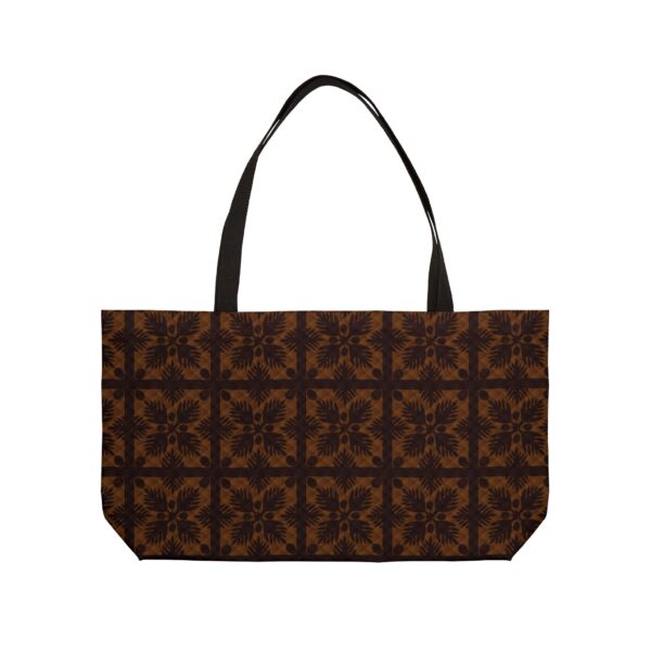 Hawaiian Quilt Pattern Tote Bag (Brown) - Image 2