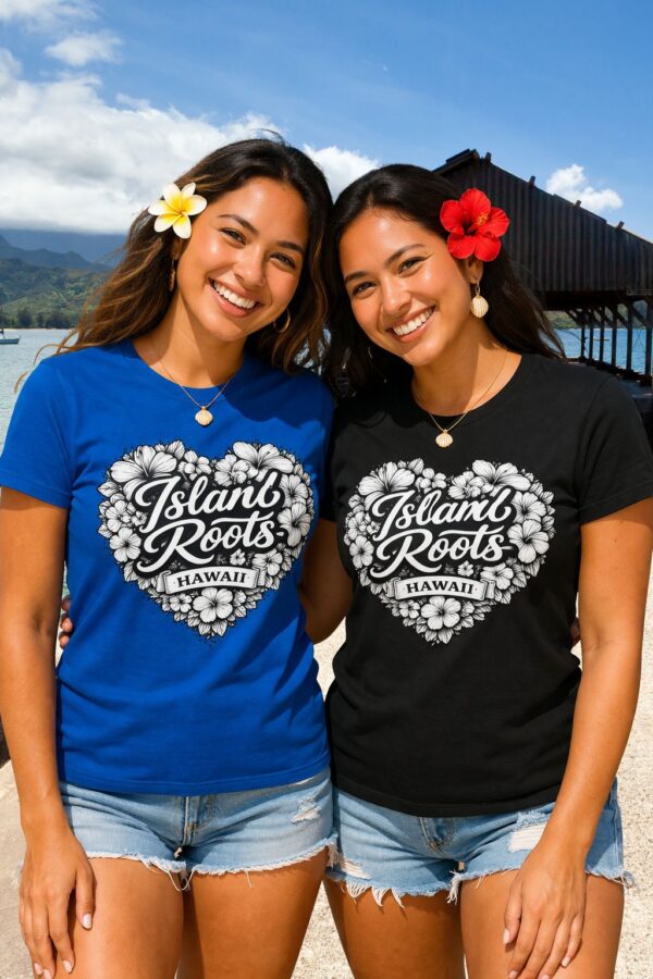 Island Roots Hawaii Floral Heart Women's Tee